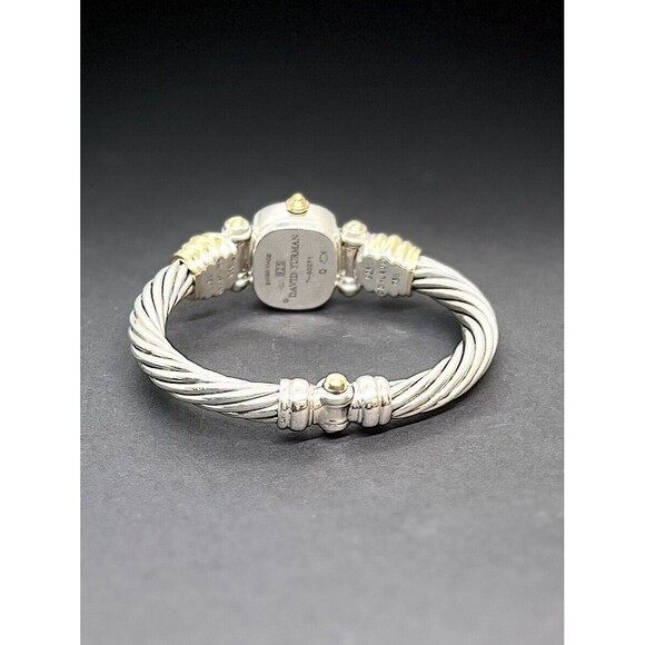 David Yurman Vintage 18k Gold Sterling MOP Rare Stick Dial Diamond Bangle Watch - Picture 3 of 16